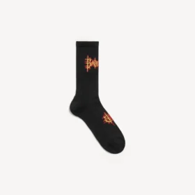Chaussettes Balenciaga Sacra Cœur pour homme, noir/jaune
