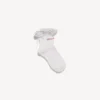 Chaussettes à nœud pour femme, blanc/rose