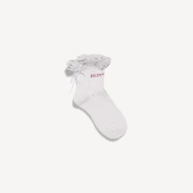 Chaussettes à nœud pour femme, blanc/rose Chaussettes à nœud pour femme, blanc/rose
