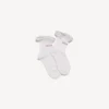 Chaussettes à nœud pour femme, blanc/rose