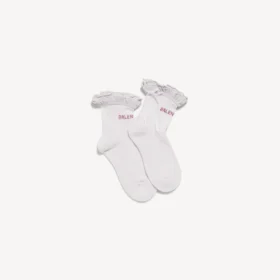 Chaussettes à nœud pour femme, blanc/rose Chaussettes à nœud pour femme, blanc/rose