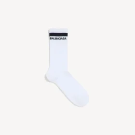 Chaussettes pour homme avec logo, blanches/noires