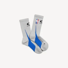 Chaussettes pour homme Balenciaga | Collaboration NBA, couleur blanc sale