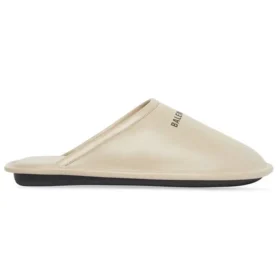 Chaussons d&rsquo;intérieur en cuir de veau « Beige » 736288WB7212010