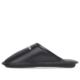 Chaussons d&rsquo;intérieur en cuir de veau « Noir »  736288WB7211090