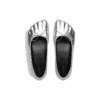 Chaussures de danse anatomiques « Cuir d&rsquo;agneau souple argenté brillant » 714260WBFA18001