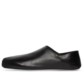 Chaussures à enfiler à bout carré en cuir de veau souple « Noir » 702072WBDH11000