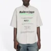 Chemise ample à manches courtes en coton Balenciaga pour homme, grise 664627TKM102967