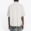 Chemise ample à manches courtes en coton Balenciaga pour homme, grise 664627TKM102967