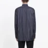 Chemise boutonnée à logo sur la poitrine et rayures fines « Black » 583989TGM041070