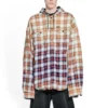 Chemise à capuche à manches longues à carreaux délavés « Rouge Blanc Noir » 699223TMM059783
