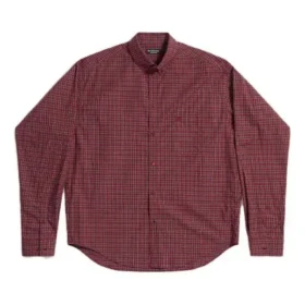 Chemise à carreaux à manches longues, coupe ample « Rouge » 658929TKM386167