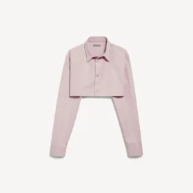 Chemise courte pour femme, rose poudré