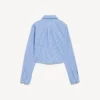 Chemise courte rayée pour femme, bleu/bleu marine Chemise courte rayée pour femme, bleu/bleu marine