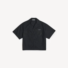 Chemise de bowling à manches courtes pour homme, style « sketchy », en noir
