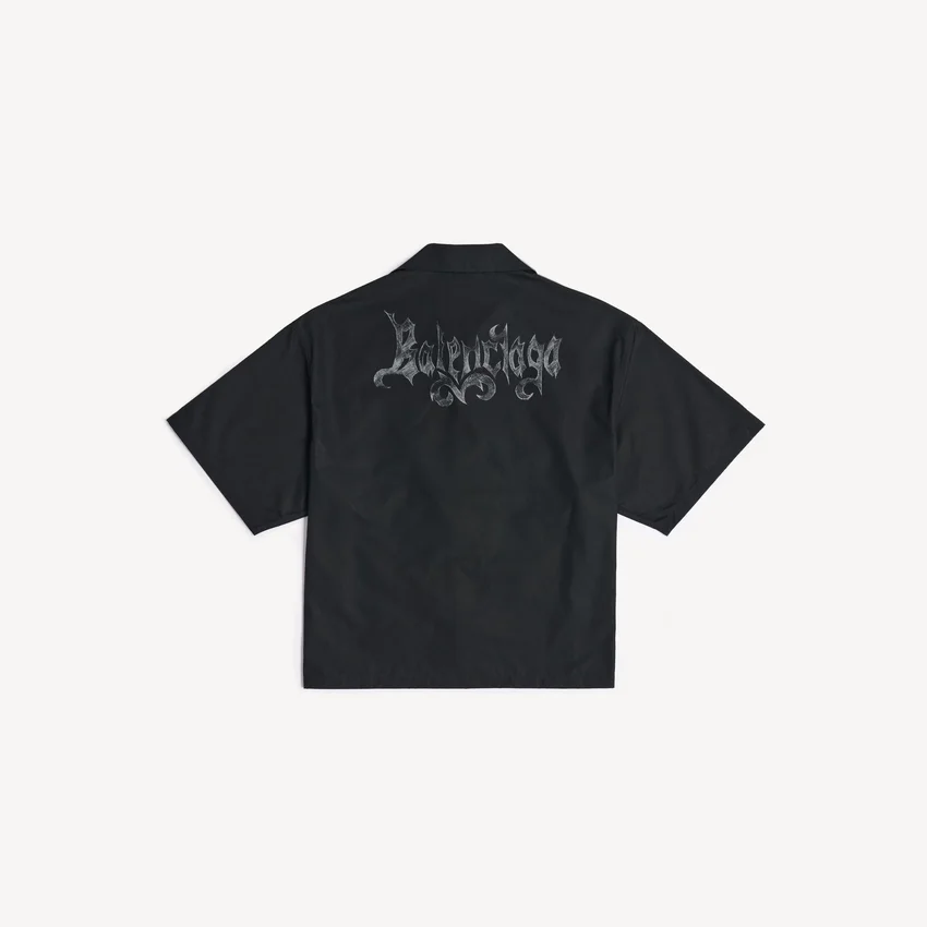Chemise de bowling à manches courtes pour homme, style « sketchy », en noir Chemise de bowling à manches courtes pour homme, style « sketchy », en noir