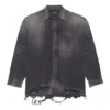 Chemise en Denim déchiré SS21 pour homme, noire 657610TBP191090