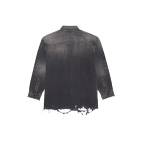 Chemise en Denim déchiré SS21 pour homme, noire 657610TBP191090