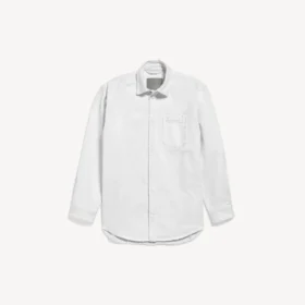 Chemise en denim à manches longues pour homme, blanche