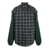 Chemise en flanelle à carreaux et empiècements « Green » 658936TCM013064