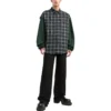 Chemise en flanelle à carreaux et empiècements « Green » 658936TCM013064