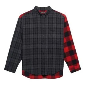 Chemise en flanelle à carreaux patchwork « Red Black » 647364TJM136167
