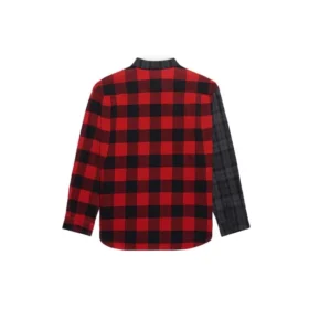 Chemise en flanelle à carreaux patchwork « Red Black » 647364TJM136167