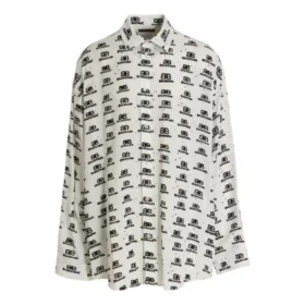 Chemise en popeline BB Icon « Blanc Noir » 733755TNL889040