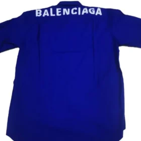 Chemise en popeline de coton avec logo dans le dos « Bleu » 556913TEM164210