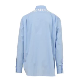 Chemise en popeline de coton avec logo dans le dos « Light Blue » 508465TWB044850