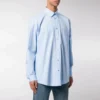 Chemise en popeline de coton avec logo dans le dos « Light Blue » 508465TWB044850