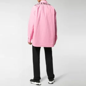 Chemise en popeline de coton avec logo dans le dos « Rose » 556878TEM095630