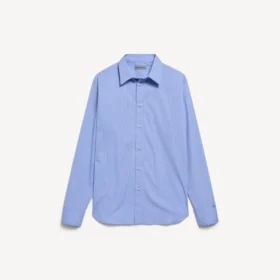 Chemise en popeline rayée pour femme, bleu/marine