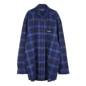 Chemise en twill de coton à carreaux « Blue » 625548T1M194450