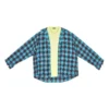 Chemise et T-shirt à carreaux en trompe-l&rsquo;œil « Bleu-Jaune néon » 699371TMM116305