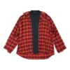 Chemise et T-shirt à carreaux « Trompe-l’œil » « Red Navy » 699371TNM256167