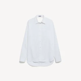 Chemise femme à dos drapé, blanche