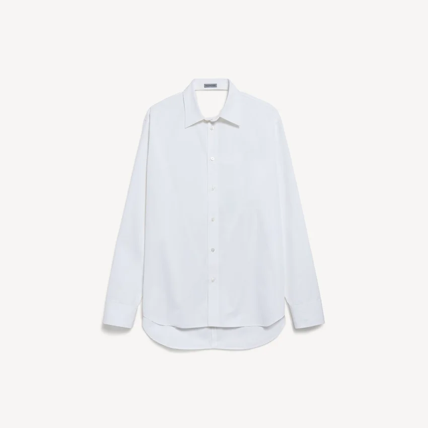 Chemise femme à dos drapé, blanche Chemise femme à dos drapé, blanche