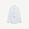 Chemise femme à dos drapé, blanche Chemise femme à dos drapé, blanche