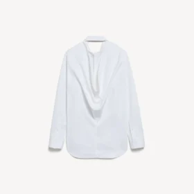 Chemise femme à dos drapé, blanche