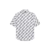 Chemise à manches courtes avec motifs griffonnés sur toute la surface « Blanc Noir » 681702TLLJ49040