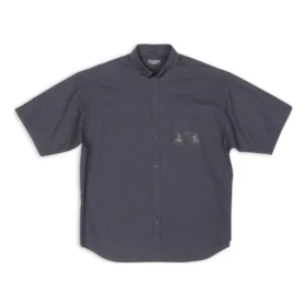 Chemise à manches courtes Fashion Institute, coupe ample « Dark Grey » 703846TYB181270
