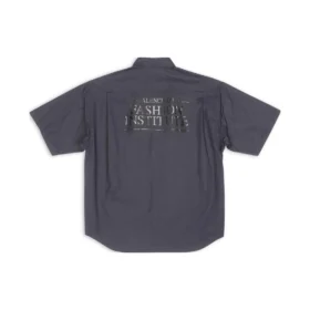 Chemise à manches courtes Fashion Institute, coupe ample « Dark Grey » 703846TYB181270