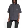 Chemise à manches courtes Fashion Institute, coupe ample « Dark Grey » 703846TYB181270