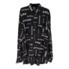 Chemise à manches longues en viscose à motif intégral, coupe ample « Noir » 658956TPLB41070