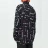Chemise à manches longues en viscose à motif intégral, coupe ample « Noir » 658956TPLB41070