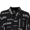 Chemise à manches longues en viscose à motif intégral, coupe ample « Noir » 658956TPLB41070