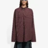 Chemise à manches longues oversize à carreaux SS21, marron 658806TKM366100