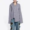 Chemise à manches longues rayée FW21 bleu foncé 663034TIM368502