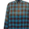 Chemise oversize à manches longues en flanelle à carreaux « Blue Red » 715030TMM116305